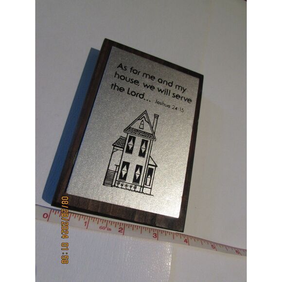 VINTAGE SMALL WOOD PLAQUE AS FOR ME AND MY HOUSE WE SERVE THE LORD RELIGIOUS - Picture 5 of 5